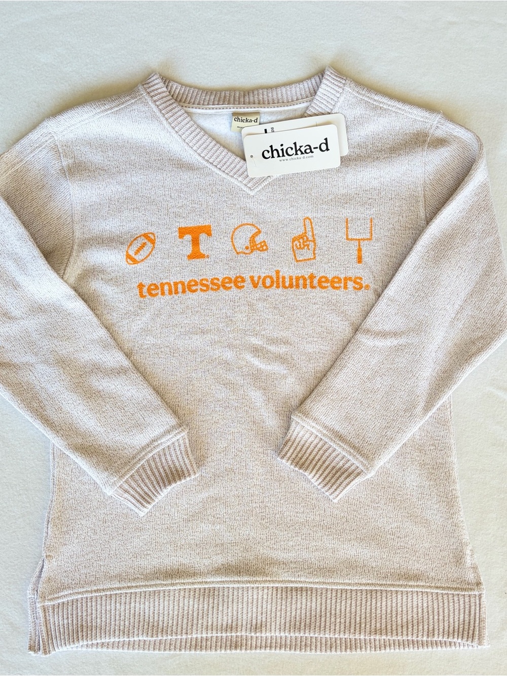 Game Day Tennessee Vols V Neck Sweatshirt Tunic NWT Small